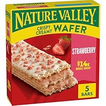 Nature Valley Crispy Creamy Wafer Bars, Strawberry, Whole Grain, 5 Bars, 6.5 oz
