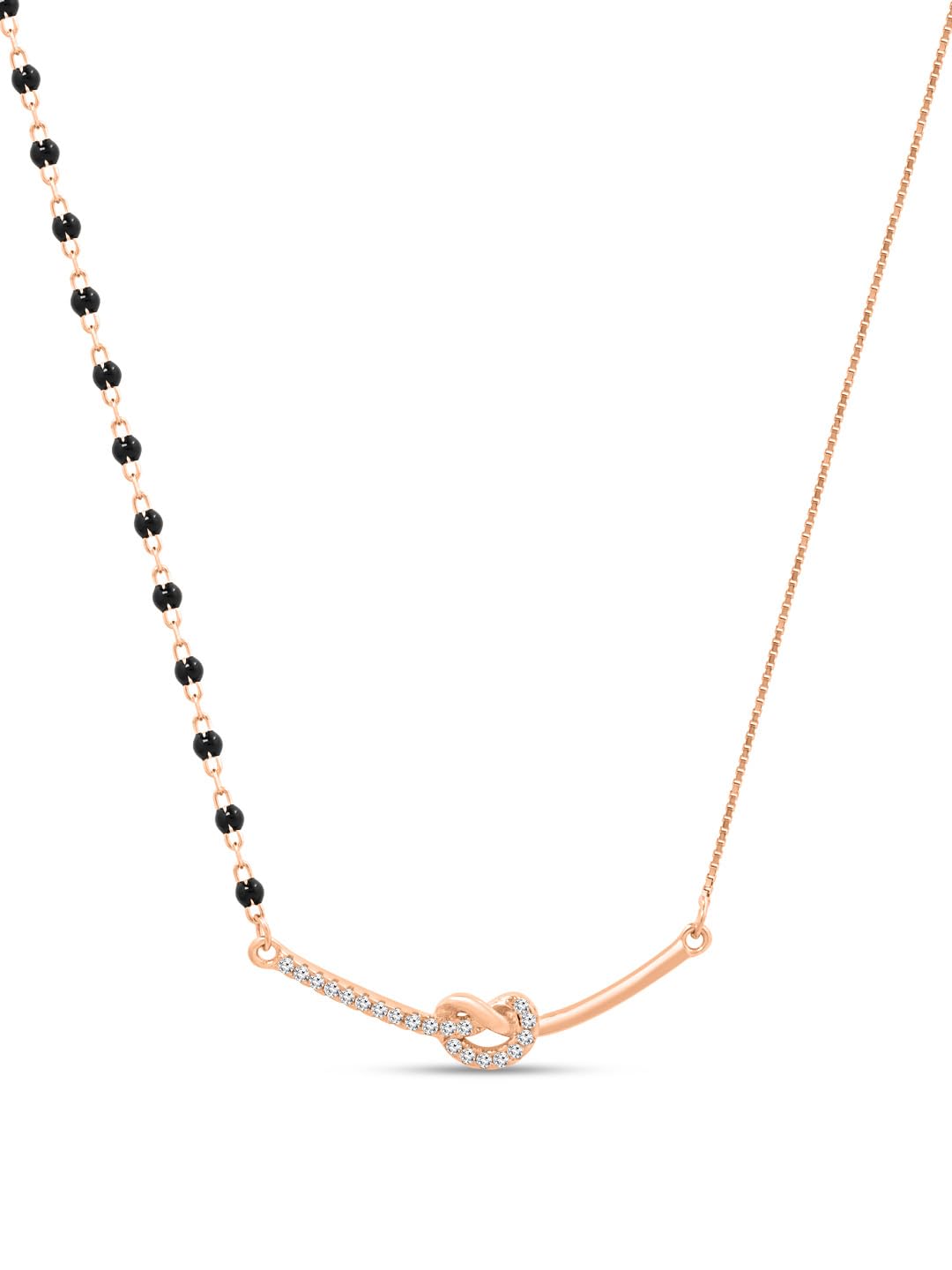 925 Sterling Silver Elegant CZ Studded Rose Gold Plated Mangalsutra | Gift for Women | With Authenticity Certificate & 925 Stamp-image-49