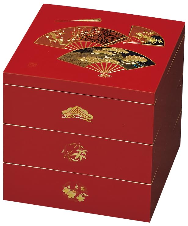 六角二段小重 朱塗 重箱/漆器 漆塗り六角形重箱 黒赤2色セット 平安堂