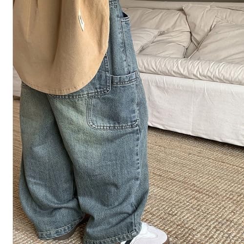 Jeans décontracté ample pour garçons en denim résistant à jambes larges - 3