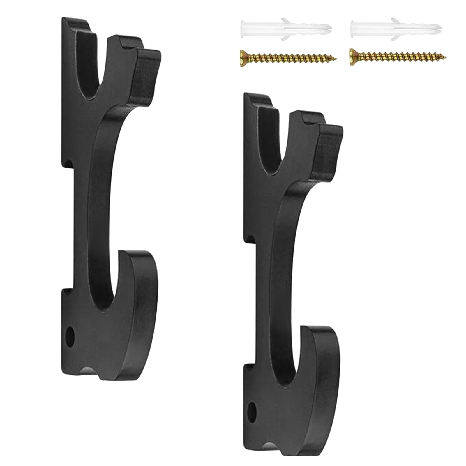 Set di 2 Porta Katana da Muro Ganci da Parete 2-Tier Supporto Spada Muro in Legno Regolabile Supporti Espositore per Spada Samurai Katana Wakizashi Slayer Weapon Rack (Nero)