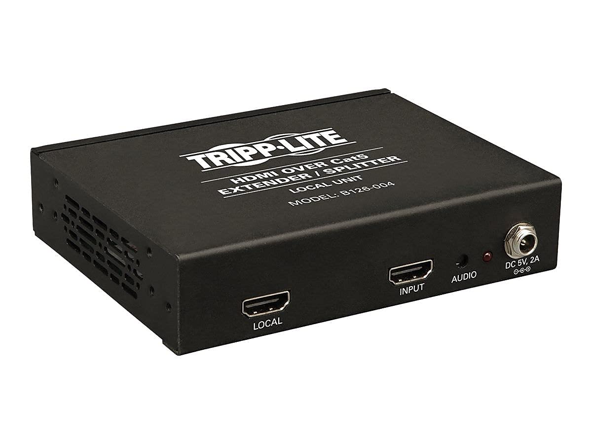 Tripp Lite 4-Port HDMI over Cat5 / Cat6 Extender Splitter, Transmitter for Video and Audio, 1920x1200 1080p at 60Hz (B126-004)