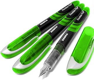 Zebra Fuente - Disposable Fountain Pen - Green Ink - Pack of 3