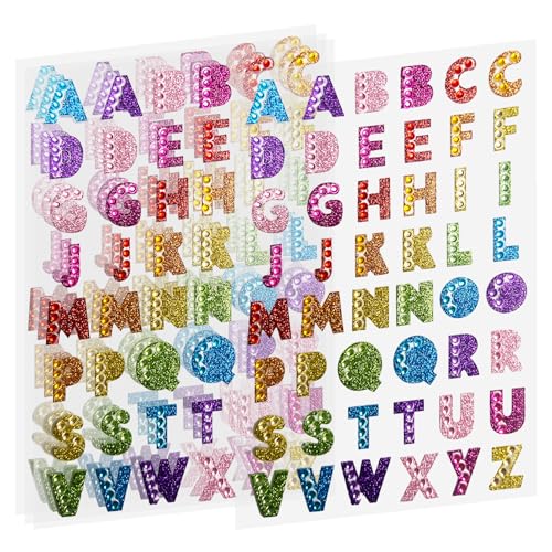 192 Pieces Self-Adhesive Letter Number Stickers Sticky Alphabet Sticker