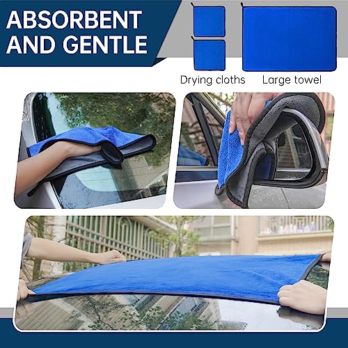 Bemece 14PCS Car Cleaning Kit - 9L Collapsible Bucket, Tire Brush & Hub Brush | Windshield Wiper | Microfibre Wash Mitt Towel Sponge | Vent Duster for Dust Remove for Car Motorcycle Trucks Cleaning - Image 6