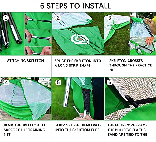 Golf Abschlagnetz LOVMEAD 3 m Chipping Netz Set für Training