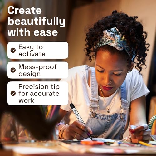 Image of ARTISTRO 5 Black Paint Pen for Rock, Glass, Ceramic, Wood, Tire, Fabric, Metal, Canvas, Marking, Painting - Set of 5 Acrylic Paint Markers Water-based