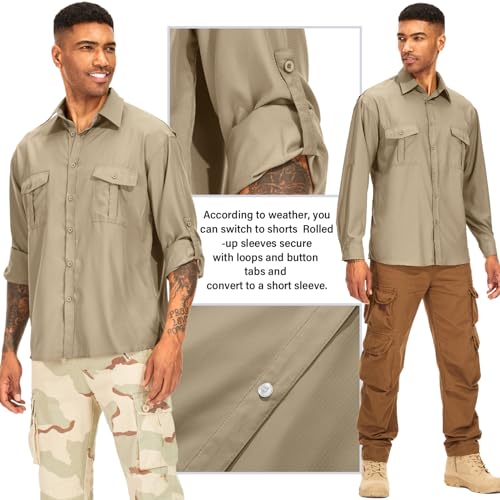 Men's Long Sleeve UV Sun Protection Shirt UPF 50+ Quick Dry Cooling,Fishing Shirt for Safari Travel Hiking2