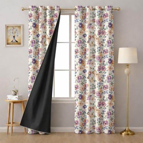 Image of STITCHNEST 'Whispering Gardens Series' Premium Heavy Polyester 100% Blackout Curtains 7 Feet Long Set of 1 | Door Curtain 7 Feet x 4 Feet | Perfect for Home Decor