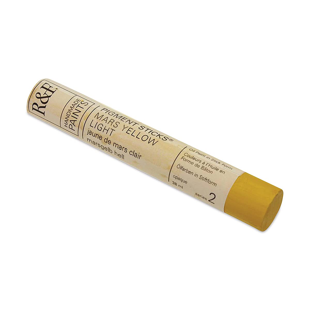 R&F Handmade Paints - Professional Oil Pigment Stick, Mars Yellow Light, 38 ml