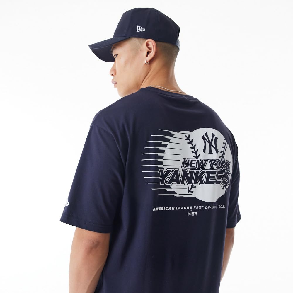 New Era Baseball Oversized T-Shirt New York Yankees Navy Whitete Camiseta Unisex Adulto