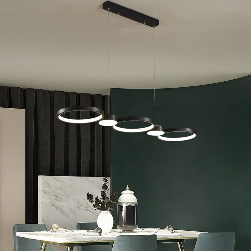 Vintage Pendant Light LED Linear Decorative Lamp Ceiling Hanging Kitchen Accesories for Dining Living Room Bedroom Chandelier Stepless Dimming Long Strip