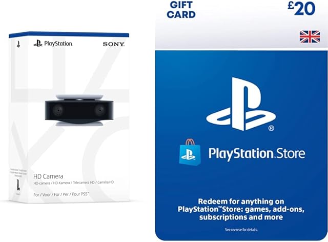 PlayStation 5 HD Camera + PlayStation PSN Card 20 GBP Wallet Top Up | PS5/PS4 | PSN Download Code - UK account