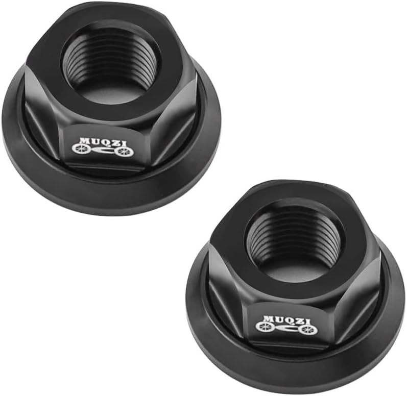 2Pcs Bicycle Hub Flanged Axle Nut Aluminum Alloy Bike Wheel Flange Axle Nut for Front and Rear Bike Wheel