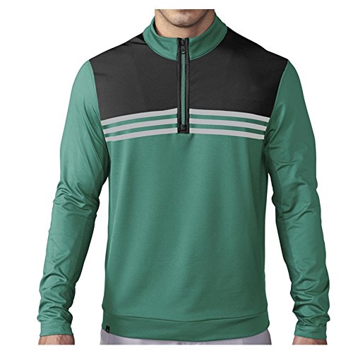 adidas Golf Men's Climacool Colorblock 1/4 Zip Layering Top, EQT Green S, Small