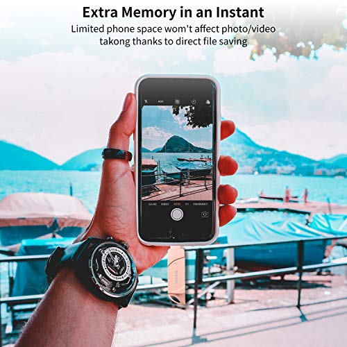 USB Flash Drive 128GB for iPhone Photo Stick iOS Flash Drive for iPad Thumb Drive Memory Stick External Drive 3 in1 USB Stick Sunswan for iPhone iPad iOS MacBook Android and Computer(Pink128G-DK) - Thumbnail 7