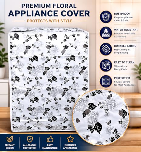 Image of AMAZOR Plastic Front Load Washing Machine Cover For Samsung 8Kg , 8.5 Kg , 9 Kg | Waterproof & Dustproof (63Cmsx63Cmsx81Cms)