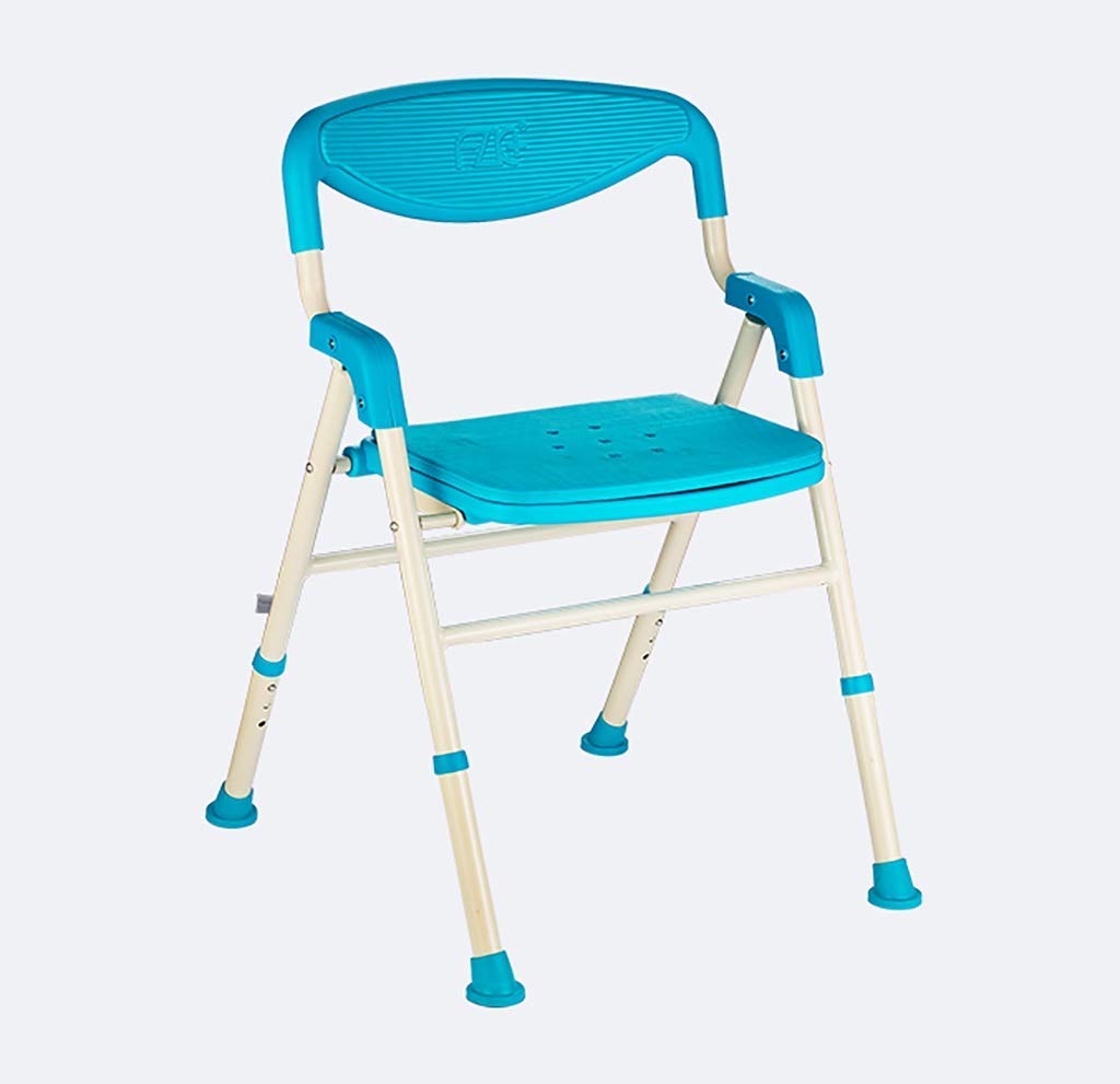 Chaise de douche réglable et tabouret de bain pliant bleu sécurité