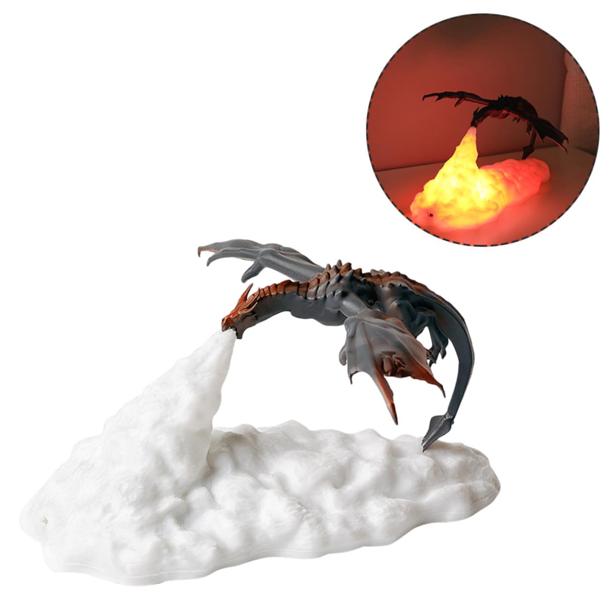 Didiseaon Lámpara LED 3d de Dinosaurio Recargable Usb, Luz Nocturna Táctil para Decoración Infantil y Fiestas, Luz LED de Mesa Creativa para Habitación, Ambiente Cálido y Relajante