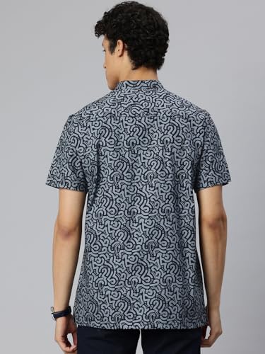 Image of Majestic Man Men Slim Fit Ethnic Motifs Cotton Printed Half Sleeve Short Kurta