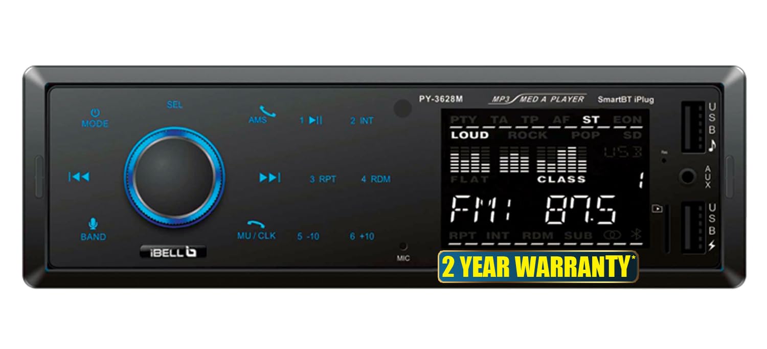 IBELL CP7920T Car Audio System with 2 Year Warranty, Bluetooth, Dual USB, AUX, SD Card, FM Radio, 140W Car Audio Player, LCD Display,1 DIN Music System, Voice Assistant (Black)-image-15