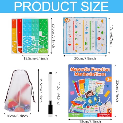 Bruchteil Puzzle,Magnetisches Buch Bruchteil Puzzle für Kinder,Magnetisches Bruchbuch,Bruchrechnen Magnet Material,Montessori Bruchrechnen für Kindergarten Grundschule Brüche Mathematik Lernmittel