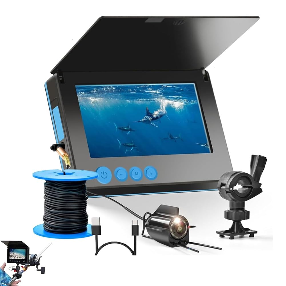Clearhook Fishing Camera, Underwater Camera for Fishing, 2025 New Portable Under Water Cameras, 20° Wide-Angle Ir Night Vision, Ip65 Waterproof, Muddy Water Treatment for Sea & Wild Fishing(Waterproof