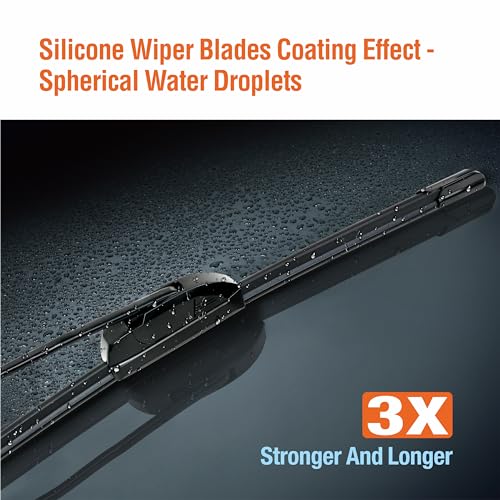 Image of Silicone Windshield Wiper Blades with Rear Wiper Blade for Mini Cooper 2011-2006, All-Season Automotive Replacement Windshield Wipers for My Car - 19 inch+18 inch+10 inch (Set of 3)