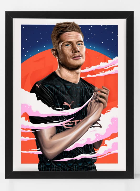 Boomah Accessories Kevin De Bruyne Football Artwork Poster with Frame 30x40 Multicolour