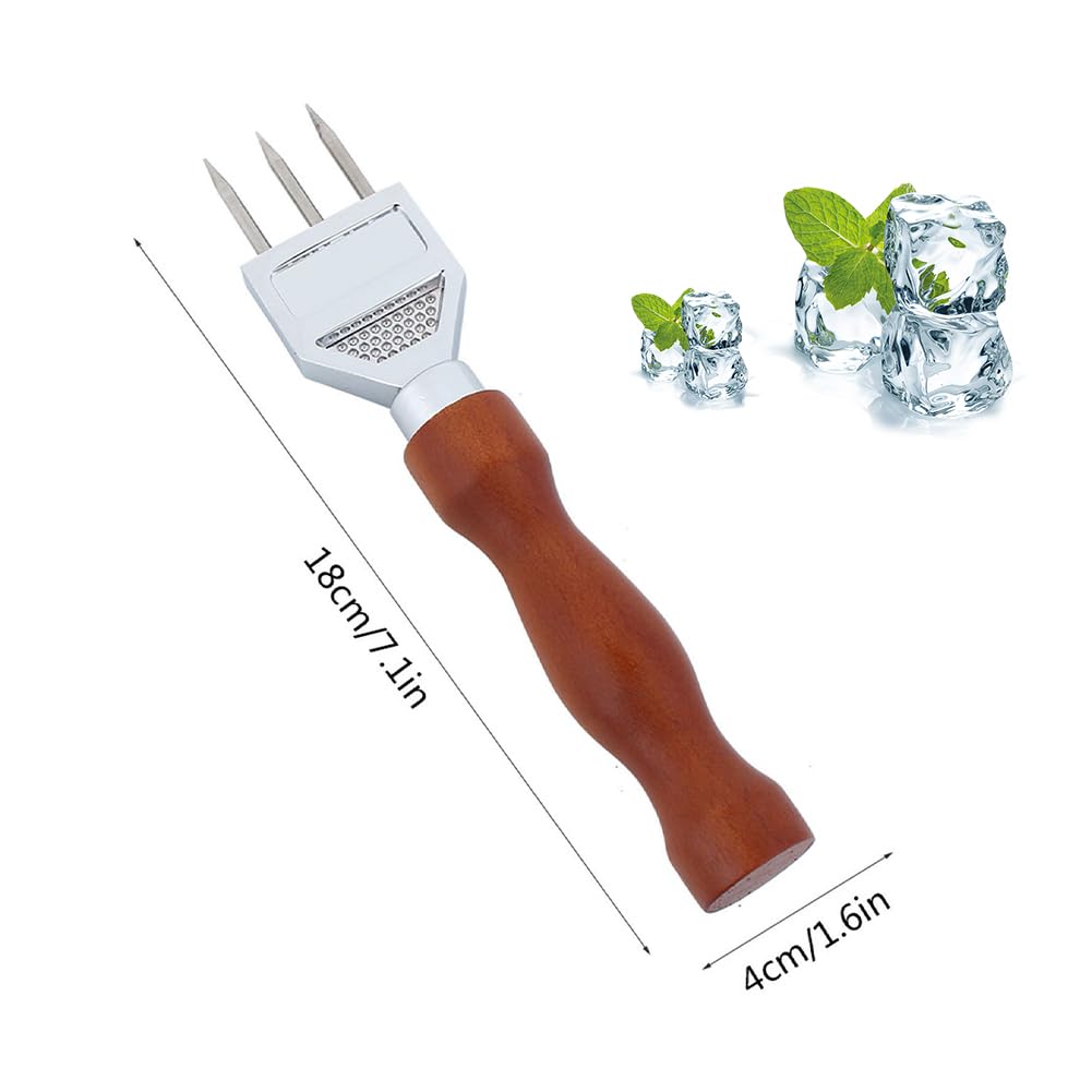 Martello Rompighiaccio, Spacca Ghiaccio, Punteruolo per Ghiaccio, Rompighiaccio con Manico Legno Scalpello Ghiaccio Portable Punch Utensili Robusto Cocktail Pickel per Barman Bar Cucina