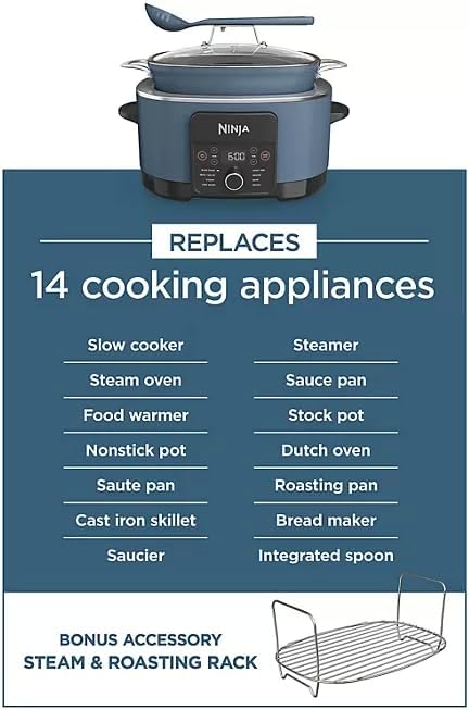 Miniatura 8 de Ninja MC1001C Foodi PossibleCooker PRO - Cocina múltiple de 8.5 cuartos de galón, con olla de cocción lenta 8 en 1, horno holandés, vaporizador y