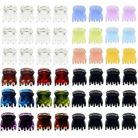 48 Pieces Mini Hair Claw Clips Women Plastic Small Hair Clips (mix color) Cover