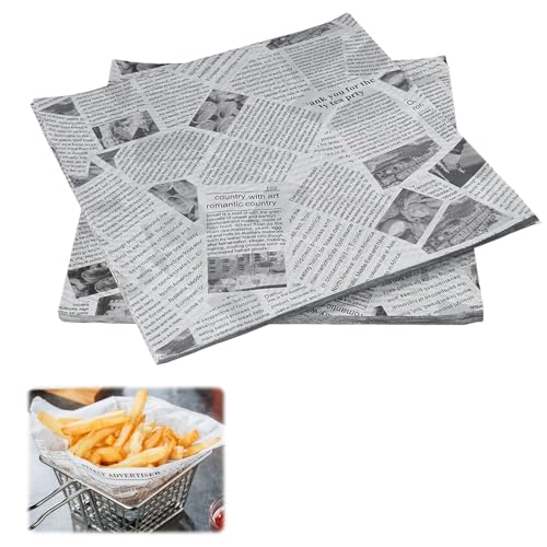 Papier Journal Alimentaire, 100 Piece Papier Emballage Alimentaire, 22x22cm pa pier journal, Emballage Alimen taire, p apier cuisson, Papi er Jou rnal Alim...