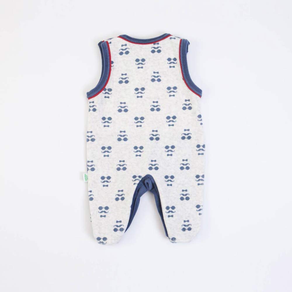 Tutina Neonato 0-3 Mesi Maschio ciniglia Salopette e Maglia Blu