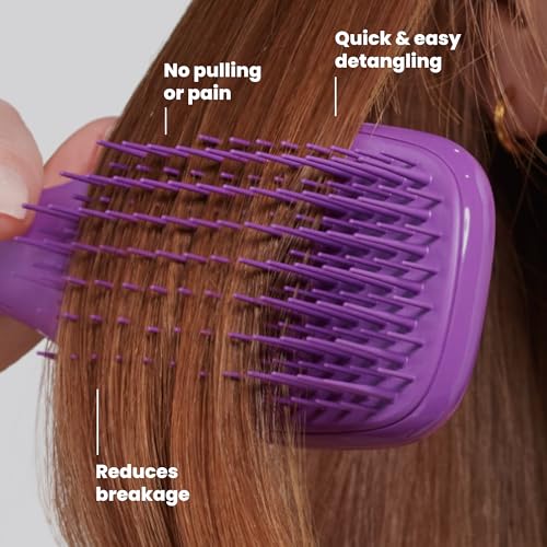 Image of Tangle Teezer Ultimate Detangler Brush for Wet & Dry Hair, Eliminates Knots & Reduces Breakage for Straight to Wavy Hair Types, Fresh Purple