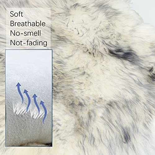 Okayda Natural Sheepskin Car Seat Cover Fluffy Square Seat Cushion Universal Size Fit For Most Car, Truck, Suv, Or Van (Grey 1Pc) #TOP1
