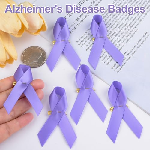 Image of Ribbon Awareness Satin Pins Cancer Awareness Ribbon Pin with Safety Pin