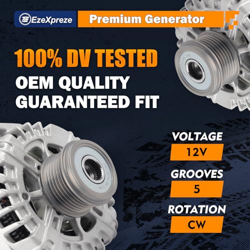 Image of EzeXpreze New Alternator Compatible with 2012-2015 Chevrolet Cruze 1.4L L4, 2016 Chevy Cruze Limited 1.4L L4 130Amp Replace# 13588290, 13581891, 13597227, 95939944