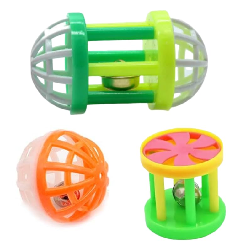 PSK PET MART New pet cat Supplies Two-Color Bell Ball with Colorful Flower Drum Sound Toy Pack of 3Pcs Set (B0DC498RVJ) Amazon Price History, Amazon Price Tracker