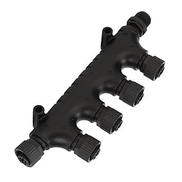 For NMEA 2000 4 Port T Connector, For NMEA 2000 N2K 4 Ports Tee Connector Thread 5 Pin IP67 Waterproof Multiport Tee Connector Replacement for Lowrance Networks
