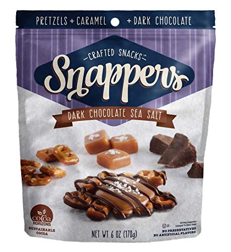 Edward Marc Snappers Sweet Caramel & Pretzels Cluster - Crunchy Pretzel Snack With Dark Chocolate & Sea Salt For Adults And Kids - 6 oz (pack of 1)