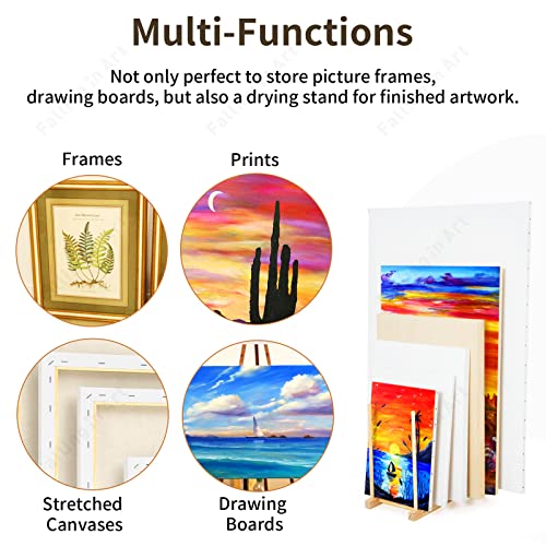 Image of Falling in Art Large Wooden Art Storage Rack - Canvas Drying Stand for Artworks, Frames, Canvases, Drawing Boards, Prints, Panels, Paintings Display