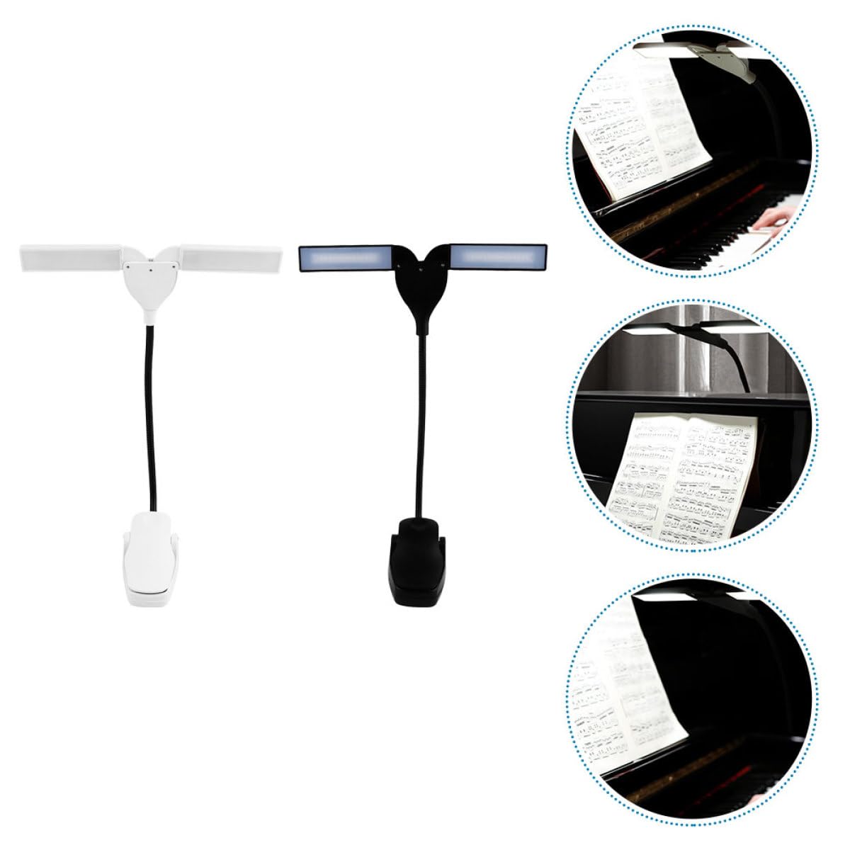 GALPADA Lampada da Lettura LED Clip Ricaricabile Luce Morbida per Spartiti Musicali e Pianoforte Protezione Occhi per Studio e Pratica Musicale