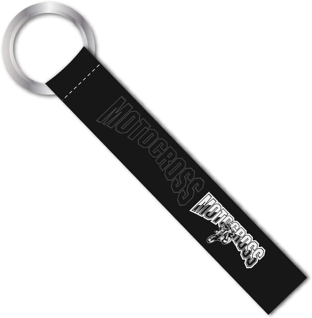 SIGNOOGLE 1 Pcs Motocross Theme Racing Rider Lanyard keychain Holder Compatible For All Bikes Car Key Holder Key Tag Multicolor (6 x 1 Inches)