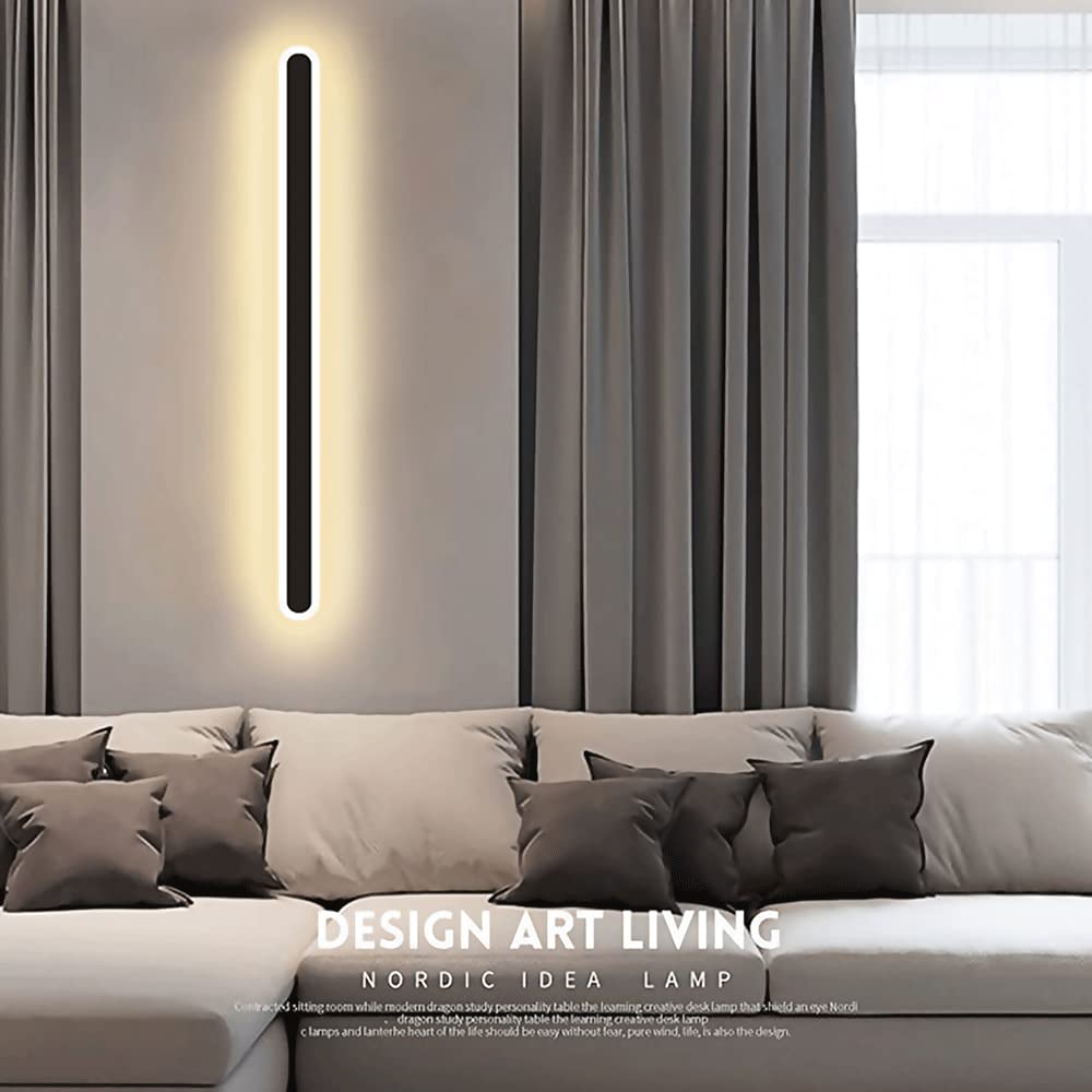 Wewnętrzna liniowa metalowa lampa ścienna, akrylowe oświetlenie dekoracyjne do salonu Światło nastrojowe, nowoczesna podkładka ścienna LED, proste długie kinkiety ścienne do przedpokoju, jadalnia 3000