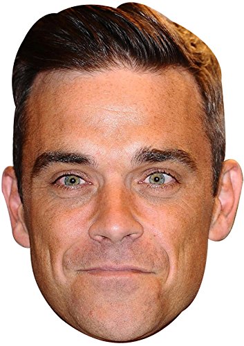 FoxyPrinting ROBBIE WILLIAMS 01 JB - Music Star Fancy Dress Cardboard Celebrity Cardboard Party Face Mask Fancy Dress