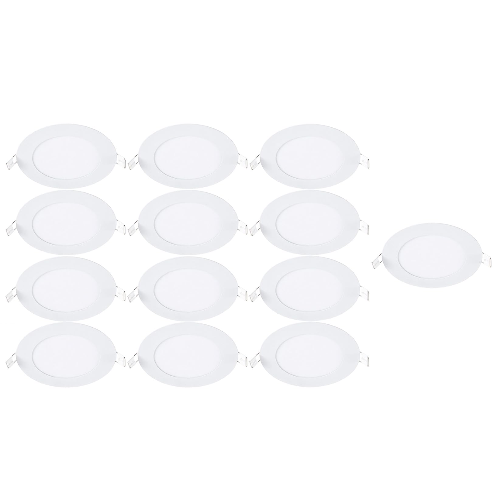 VOGHMOLD 6W Ultra Slim LED Downlight 5 inch, 3000K Recessed Ceiling Light, Cut Φ105-110mm, AC85-265V Flush Mount Spotlights Aluminum Round Panel Lights for Office Hallway, 13 Pack
