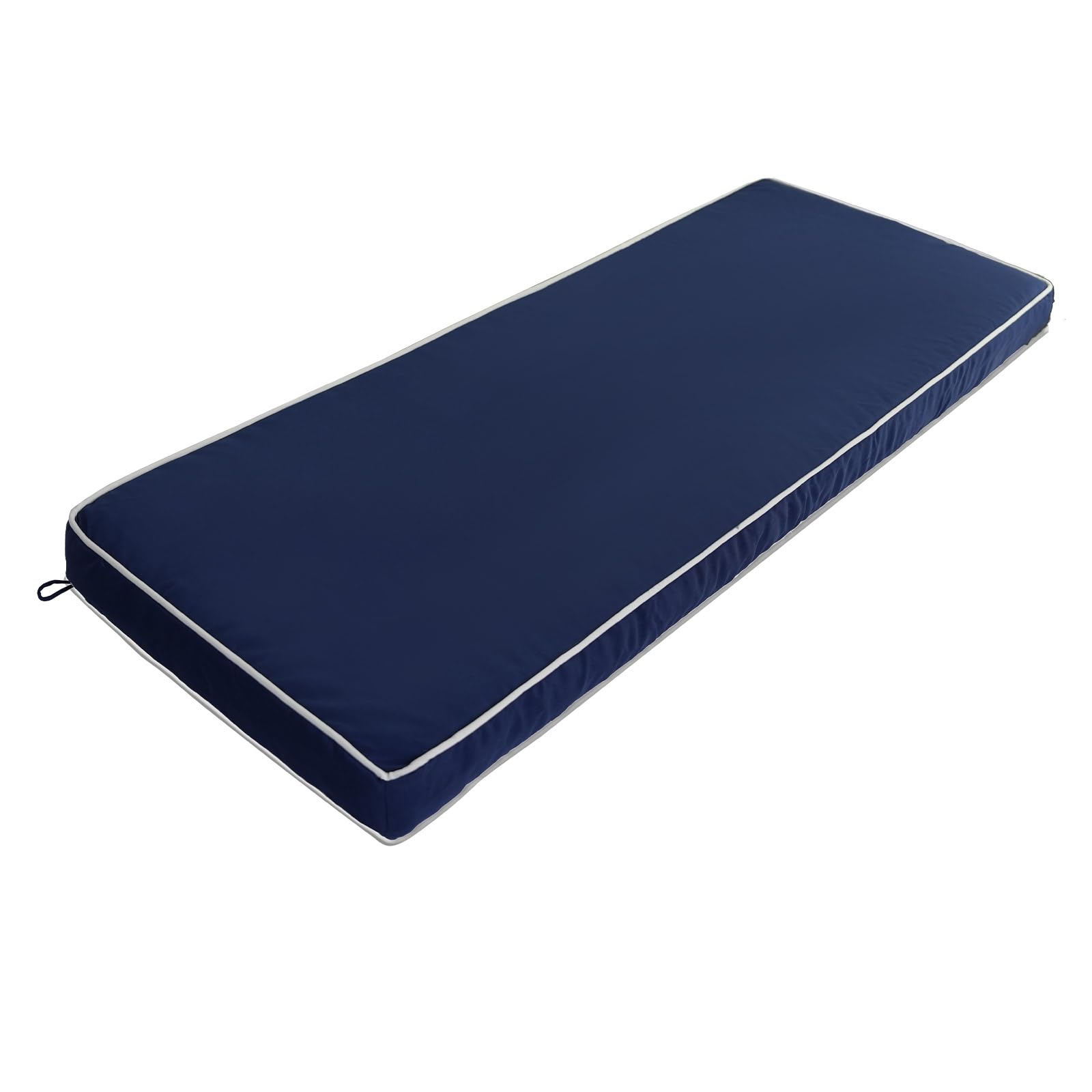 Photo 1 of 45 Inch Classic Solid Color Bench Cushion with Ties, Super Soft Indoor Outdoor Rectangle Bench Seat Cushion with Non-Slip Mat (45 * 18 * 3inch, navy)