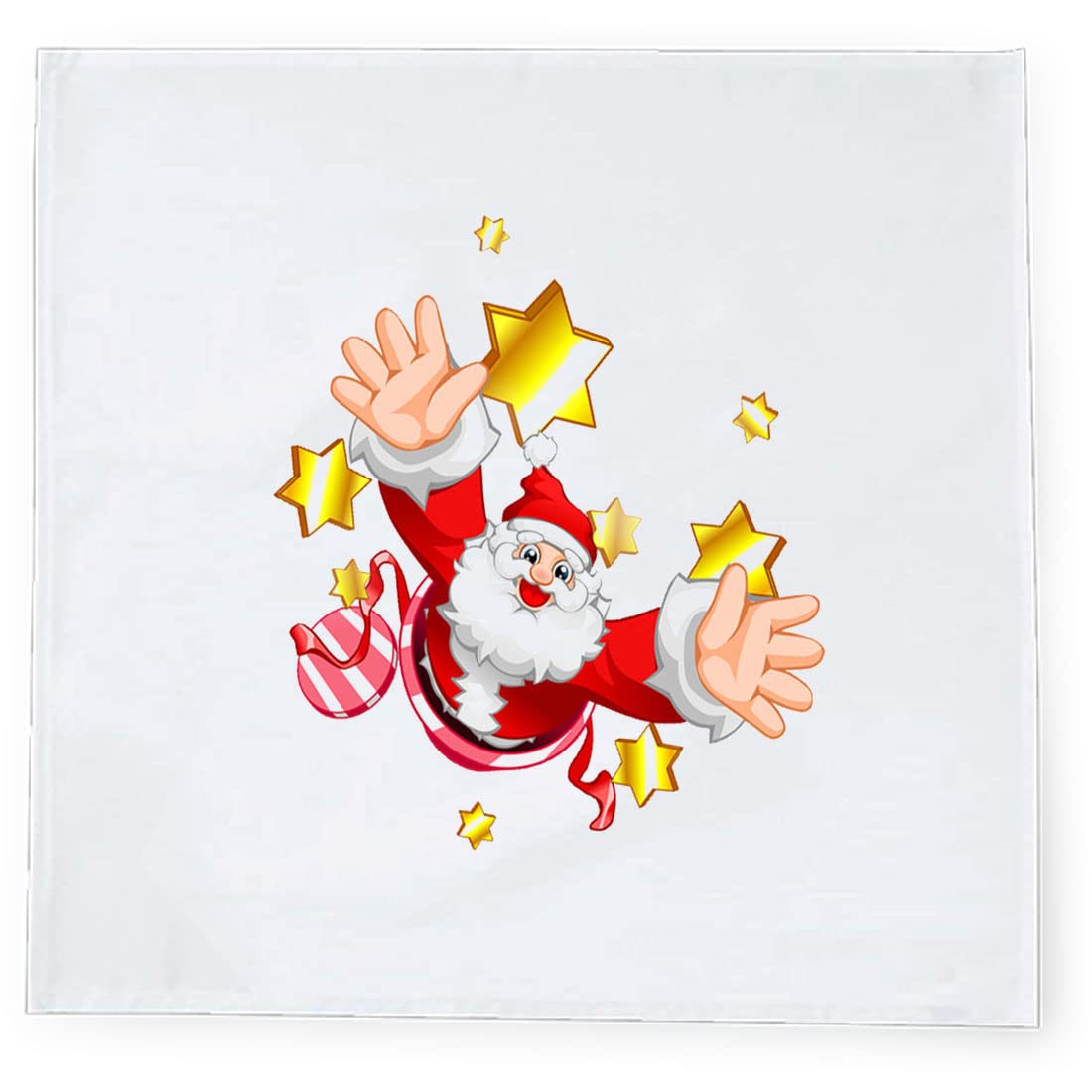 Kesri Gifts Christmas Gift Theme Tafta Silk Table Napkins 6 Pcs (10x 10) for Xmas Decoration, Christmas Ornaments,Christmas Gift(xmn21-756)