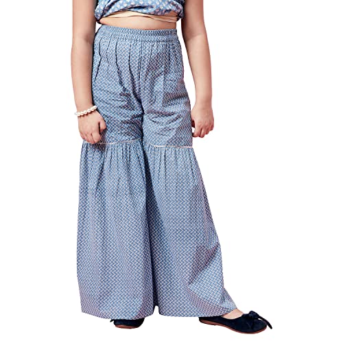Image of StyloBug Girl's Printed Sleeveless Kurti with Sharara Set Ethnic Wear Dress for Girls